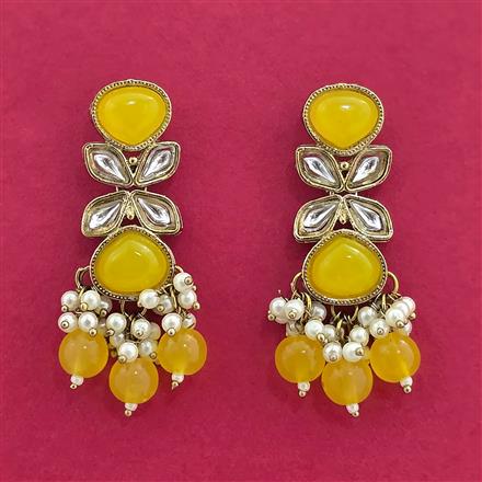 Indo Western Classic Earring With Mehndi Plating