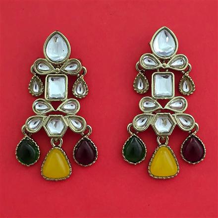 Indo Western Classic Earring With Mehndi Plating