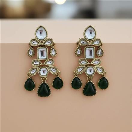 Indo Western Classic Earring With Mehndi Plating