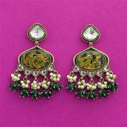 Indo Western Meenakari Earring With Mehndi Plating