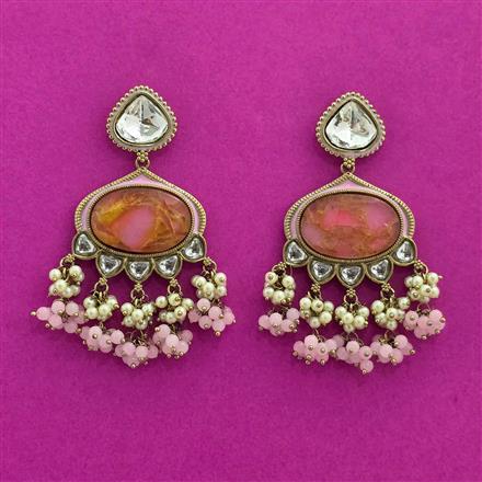 Indo Western Meenakari Earring With Mehndi Plating