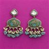 Indo Western Meenakari Earring With Mehndi Plating