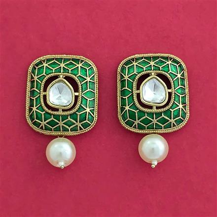 Indo Western Meenakari Earring With Mehndi Plating