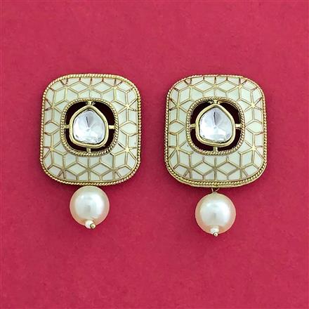 Indo Western Meenakari Earring With Mehndi Plating