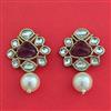 Indo Western Moti Earring With Mehndi Plating
