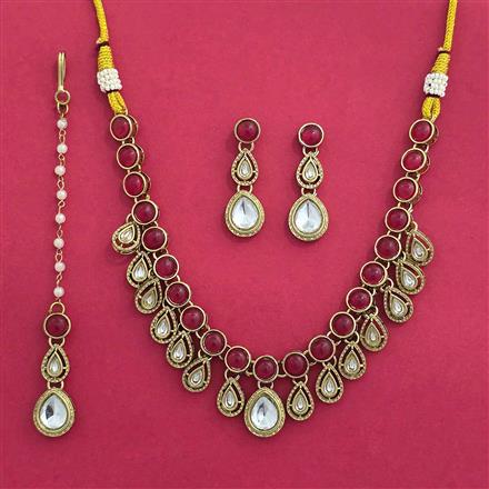 Indo Western Classic Necklace Set With Mehndi Plating