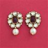 Indo Western Moti Earring With Mehndi Plating