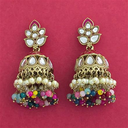 Indo Western Jhumki With Mehndi Plating