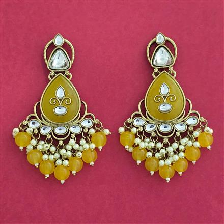 Indo Western Classic Earring With Mehndi Plating