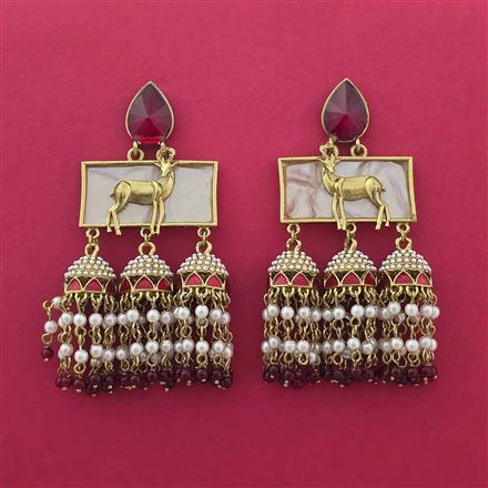 Indo Western Jhumki With Mehndi Plating