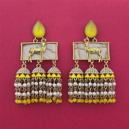Indo Western Jhumki With Mehndi Plating