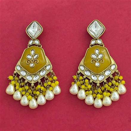 Indo Western Classic Earring With Mehndi Plating
