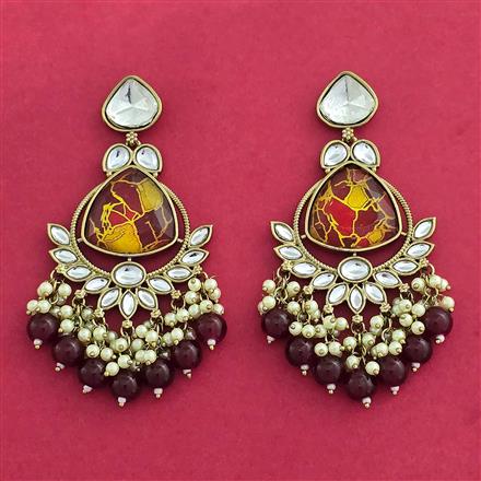 Indo Western Classic Earring With Mehndi Plating