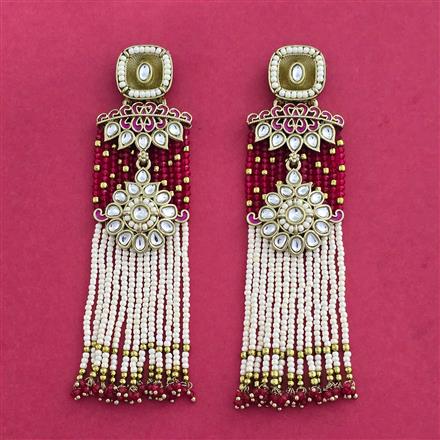 Indo Western Long Earring With Mehndi Plating
