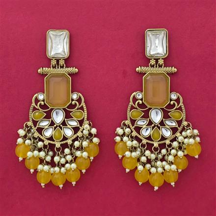 Indo Western Classic Earring With Mehndi Plating