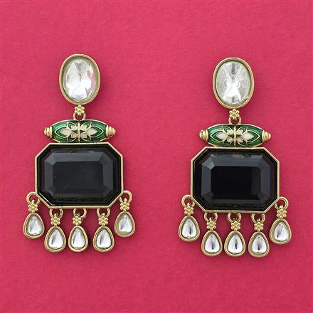 Indo Western Meenakari Earring With Mehndi Plating