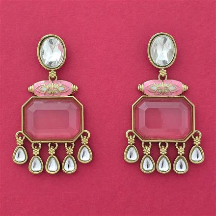 Indo Western Meenakari Earring With Mehndi Plating