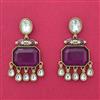Indo Western Meenakari Earring With Mehndi Plating