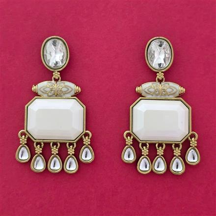 Indo Western Meenakari Earring With Mehndi Plating