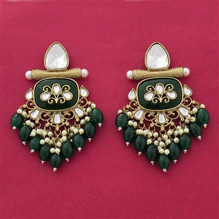 Indo Western Classic Earring With Mehndi Plating