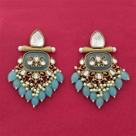 Indo Western Classic Earring With Mehndi Plating