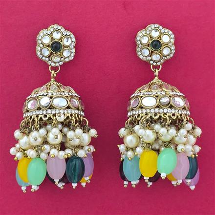 Indo Western Jhumki With Mehndi Plating