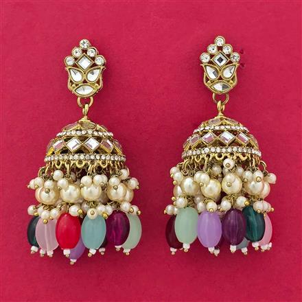 Indo Western Jhumki With Mehndi Plating