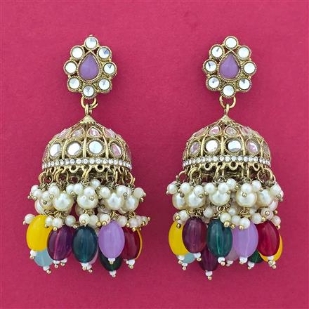 Indo Western Jhumki With Mehndi Plating