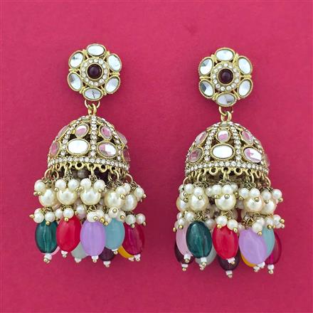 Indo Western Jhumki With Mehndi Plating