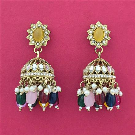 Indo Western Jhumki With Mehndi Plating