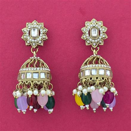Indo Western Jhumki With Mehndi Plating