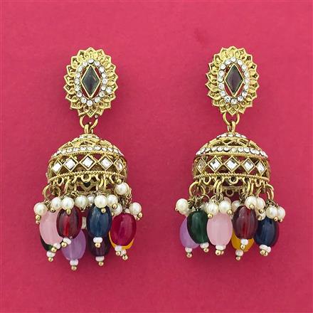 Indo Western Jhumki With Mehndi Plating