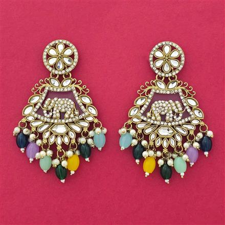 Indo Western Classic Earring With Mehndi Plating