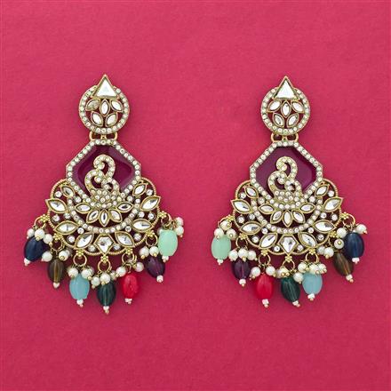Indo Western Classic Earring With Mehndi Plating