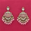 Indo Western Moti Earring With Mehndi Plating