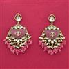 Indo Western Moti Earring With Mehndi Plating