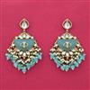 Indo Western Moti Earring With Mehndi Plating