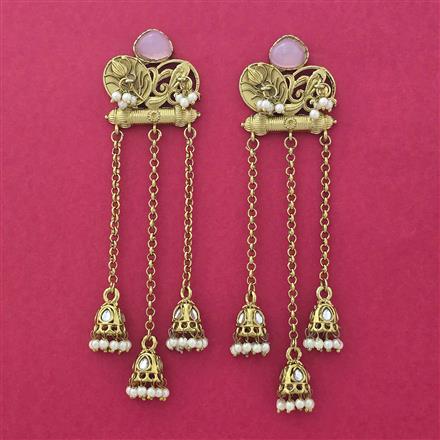 Indo Western Classic Earring With Mehndi Plating