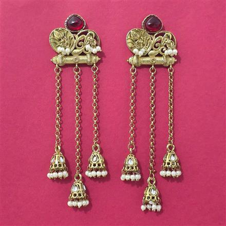 Indo Western Classic Earring With Mehndi Plating