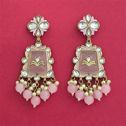 Indo Western Meenakari Earring With Mehndi Plating