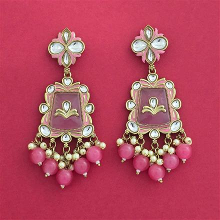Indo Western Meenakari Earring With Mehndi Plating