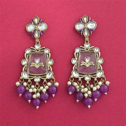 Indo Western Meenakari Earring With Mehndi Plating