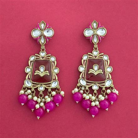 Indo Western Meenakari Earring With Mehndi Plating