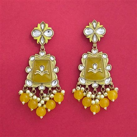 Indo Western Meenakari Earring With Mehndi Plating