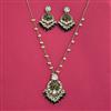 Indo Western Moti Pendant Set With Mehndi Plating