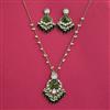 Indo Western Moti Pendant Set With Mehndi Plating