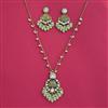 Indo Western Moti Pendant Set With Mehndi Plating