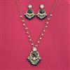 Indo Western Moti Pendant Set With Mehndi Plating