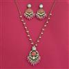 Indo Western Moti Pendant Set With Mehndi Plating