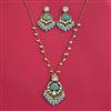 Indo Western Moti Pendant Set With Mehndi Plating